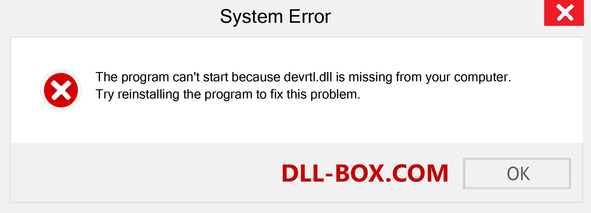  devrtl.dll file is missing?. Download for Windows 7, 8, 10 - Fix  devrtl dll Missing Error on Windows, photos, images